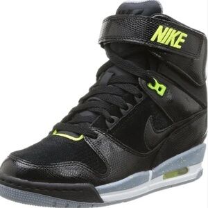 Nike Air Revolution Sky Hi Hidden Wedge Sneakers Black Volt - Women's size 7.5